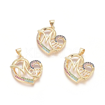 Brass Micro Pave Cubic Zirconia Pendants LS-ZIRC-G152-33G-1