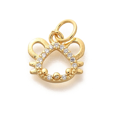 Rack Plating Brass Micro Pave Cubic Zirconia Pendants KK-H508-28G-05-1