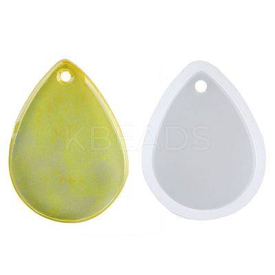 Teardrop Shape DIY Silicone Pendant Molds X-AJEW-P038-03-1