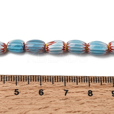 Handmade Millefiori Glass Oval Beads Strands LK-Z001-02A-04-1