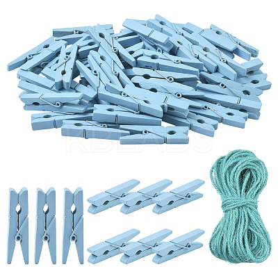 50Pcs DIY Wood Photo Paper Craft Clips AJEW-SP0003-43B-1