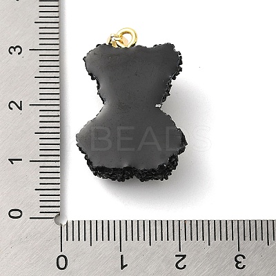 Druzy Resin Bear Pendants KK-K274-03G-1
