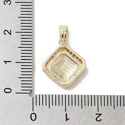 Brass Micro Pave Clear Cubic Zirconia Pendants KK-M275-49G-1