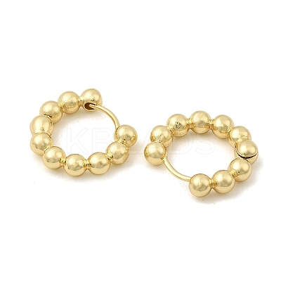Brass Ball Beaded Hoop Earrings for Women EJEW-B013-05-1