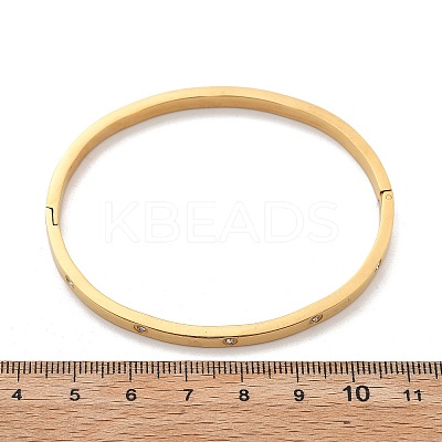 304 Stainless Steel Rhinestone Bangles for Women BJEW-Z092-05G-1