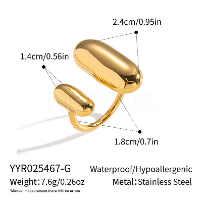 304 Stainless Steel Cuff Rings LS5137-1-1