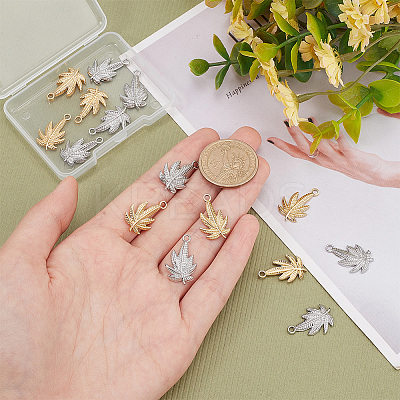 16Pcs 2 Colors 304 Stainless Steel Pendants STAS-PH0004-62-1