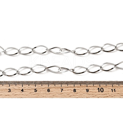 304 Stainless Steel Teardrop Link Chain Necklaces for Women Men NJEW-A058-02P-1