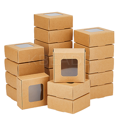 Kraft Paper Candy Storage Box CON-WH0084-90A-1