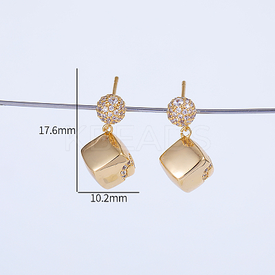 Elegant Brass Pave Clear Cubic Zirconia Stud Earrings OC6724-1