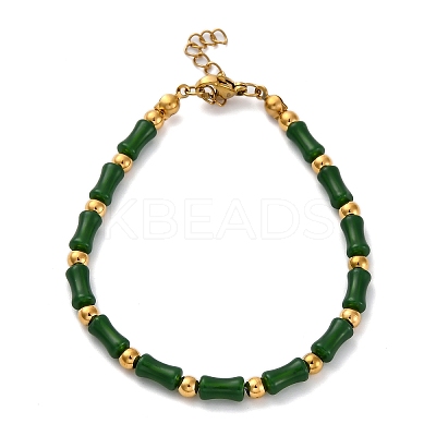 304 Stainless Steel Beaded Bracelets for Women BJEW-M056-06G-1