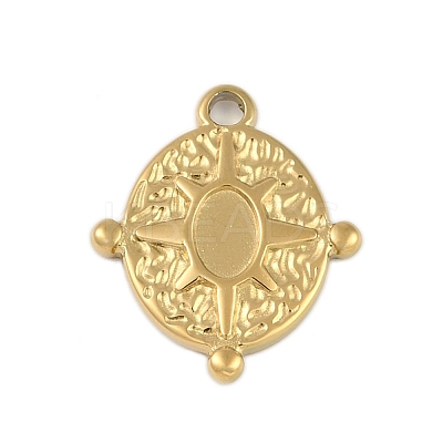 Ion Plating(IP) 304 Stainless Steel Rack Plating Pendant Cabochon Settings STAS-U019-13G-1