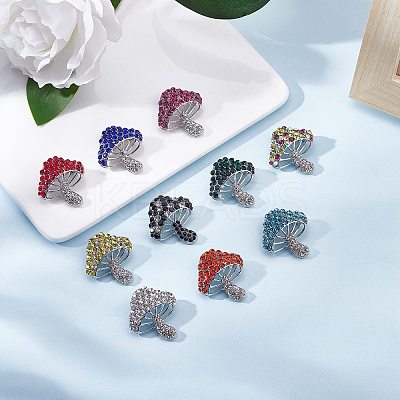 Cubic Zirconia Mushroom Brooch JBR102C-1