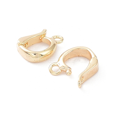 Rack Plating Brass Fold Over Clasps KK-A183-10G-1