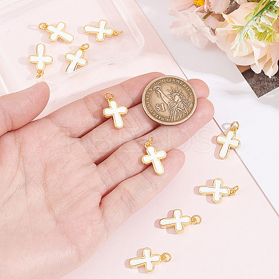 10Pcs Brass Enamel Pendants KK-BBC0029-22-1