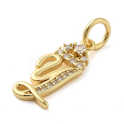 Brass Micro Pave Cubic Zirconia Pendants KK-M273-01G-Y-1