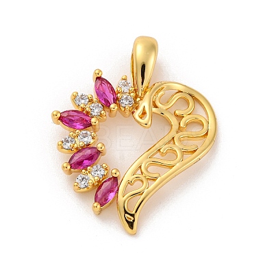 Brass Micro Pave Cubic Zirconia Pendants KK-U033-13G-02-1