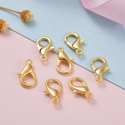 Zinc Alloy Jewelry Findings Golden Lobster Claw Clasps X-E105-G-1