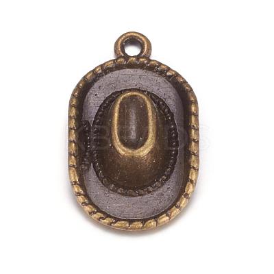 Tibetan Style Alloy Hat Pendants TIBEP-1023-AB-FF-1