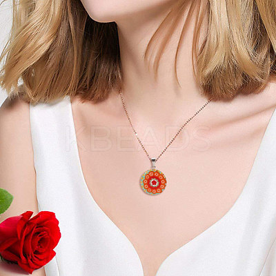 Handmade Millefiori Lampwork Pendants LAMP-S191-08-1