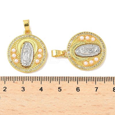 Brass Micro Pave Cubic Zirconia Pendants KK-I355-09GP-1