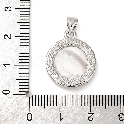 Natural White Shell Carved Sunflower Pendants KK-D537-03P-02-1