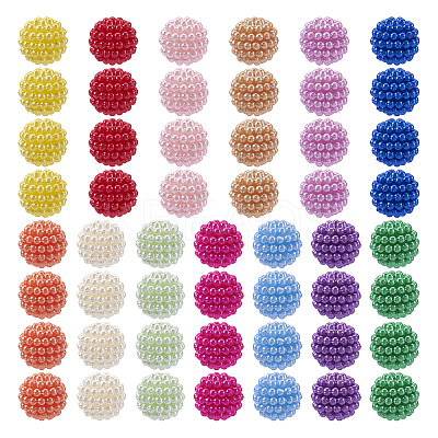 130Pcs 13 Colors ABS Plastic Round Beads KY-TA0001-32-1