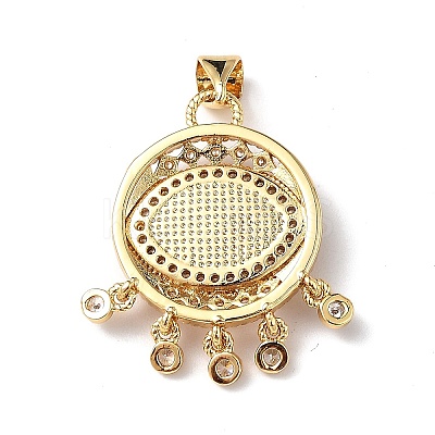 Lampwork Evil Eye Pendants with Colorful Cubic Zirconia ZIRC-L102-14G-1