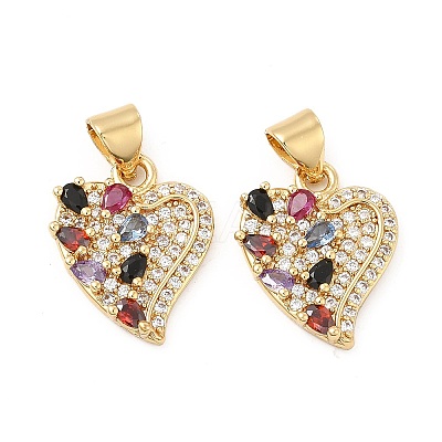 Brass Micro Pave Cubic Zirconia Pendants KK-H441-48G-1