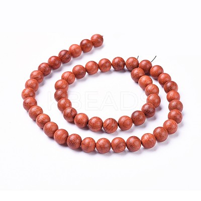 Natural Wood Beads Strands WOOD-F008-01-C-1