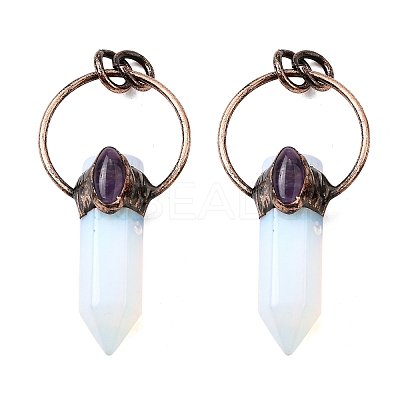 Opalite Faceted Pointed Bullet Big Pendants G-Q350-05A-1