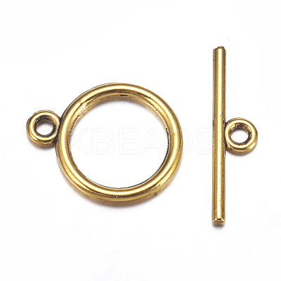 Tibetan Style Toggle Clasps X-TIBEP-A12208-G-FF-1