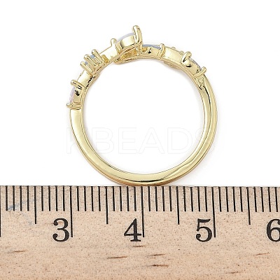 Brass Micro Pave Cubic Zirconia Cuff Rings RJEW-H256-02G-1