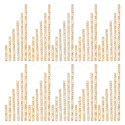 60Pcs 6 Style Corrugated Brass Tube Beads KK-DC0002-51-1