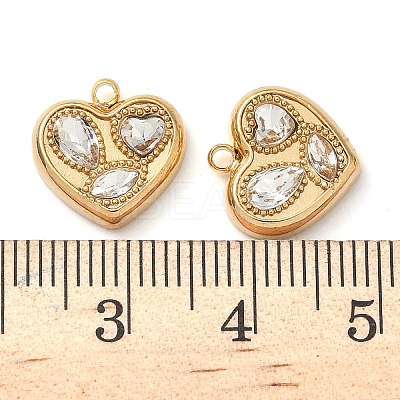 304 Stainless Steel Heart Pendants STAS-H483-37G-01-1