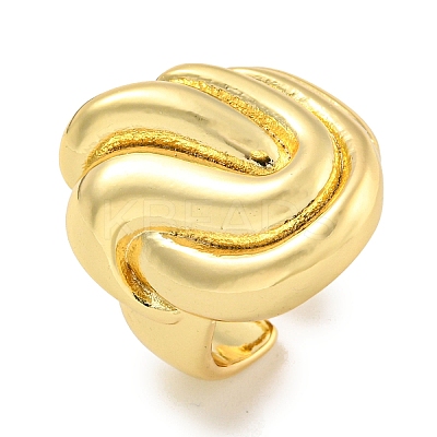 Rack Plating Brass Open Cuff Ring for Women Men RJEW-C082-08G-1