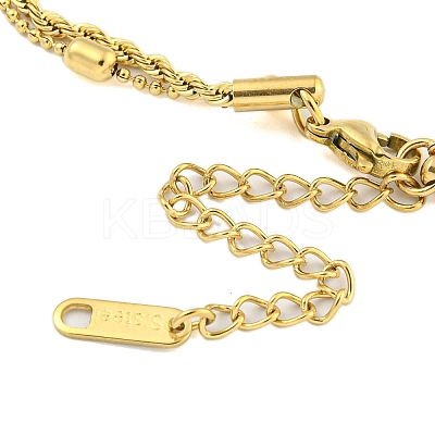Ion Plating(IP) 304 Stainless Steel Pave Clear Cubic Zirconia Column Double Layer Necklaces LS-NJEW-S426-02G-1