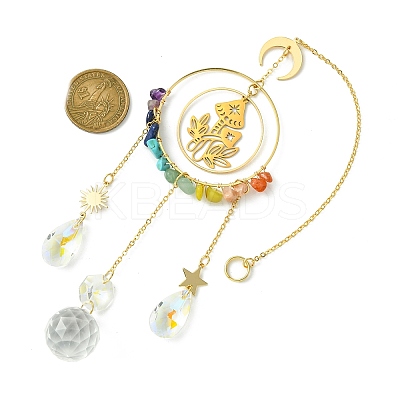 Alloy Cable Chains Mushroom Pendant Decorations HJEW-TA00148-1
