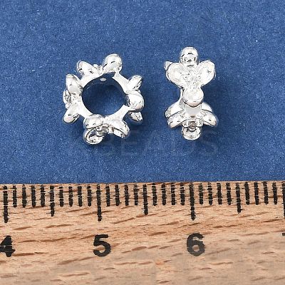Brass Micro Pave Clear Cubic Zirconia European Beads KK-D110-03S-1