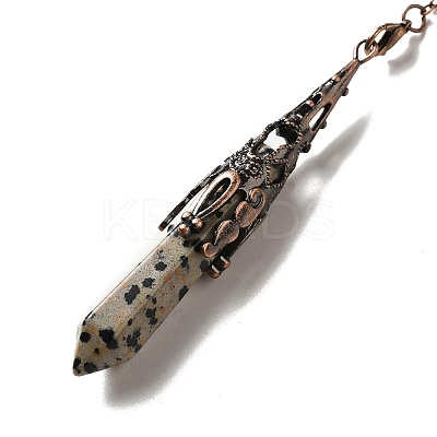Mixed Gemstone/Glass Dowsing Pendulum Big Pendants G-H285-06R-1