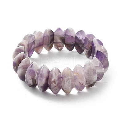 Bicone Natural Amethyst Beads Stretch Bracelets for Women Men BJEW-C097-05A-1