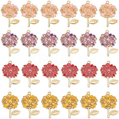 24Pcs 4 Color Transparent Epoxy Resin Pendants ENAM-NB0001-59-1