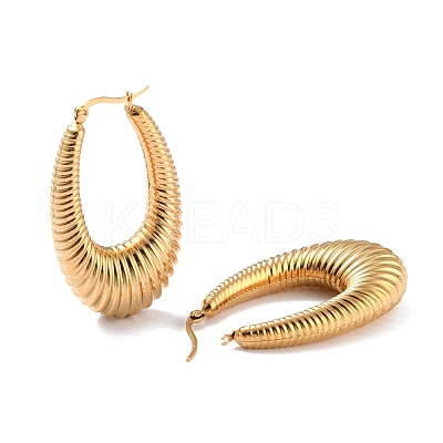 Ion Plating(IP) 304 Stainless Steel Hoop Earrings LS-EJEW-O096-49G-1