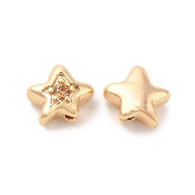 Brass Cubic Zirconia Beads KK-Q773-01G-05-1