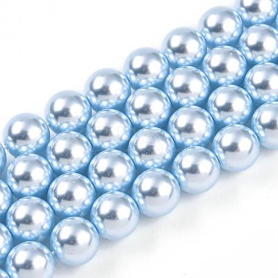 Baking Paint Pearlized Glass Pearl Bead Strands HY-N002-8mm-A05-1