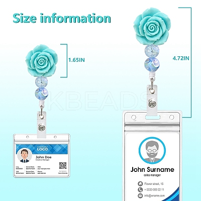 Flower Resin Retractable Badge Reel PW-WG48381-04-1