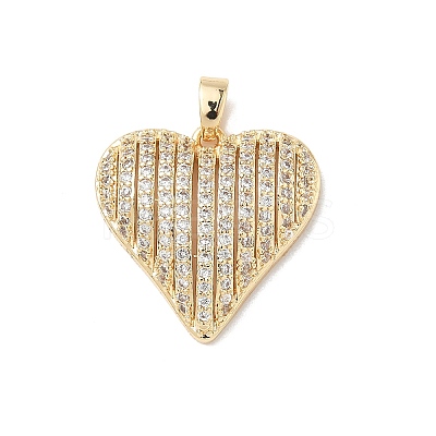 Brass Micro Pave Clear Cubic Zirconia Pendants KK-L254-07P-1