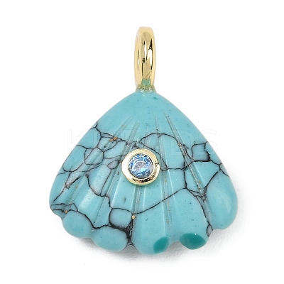 Dyed Synthetic Turquoise Carved Pendants G-G330-02G-03-1