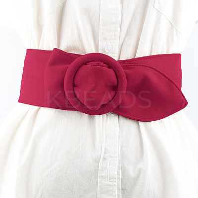 Faux Suede Waist Belt with Clasp for Shirt Dress Overcoat AJEW-WH20019-26B-1