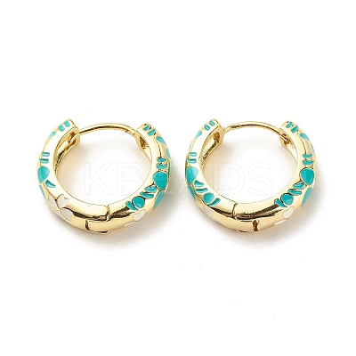Flower Enamel Hoop Earrings LS-EJEW-G290-03G-E-1